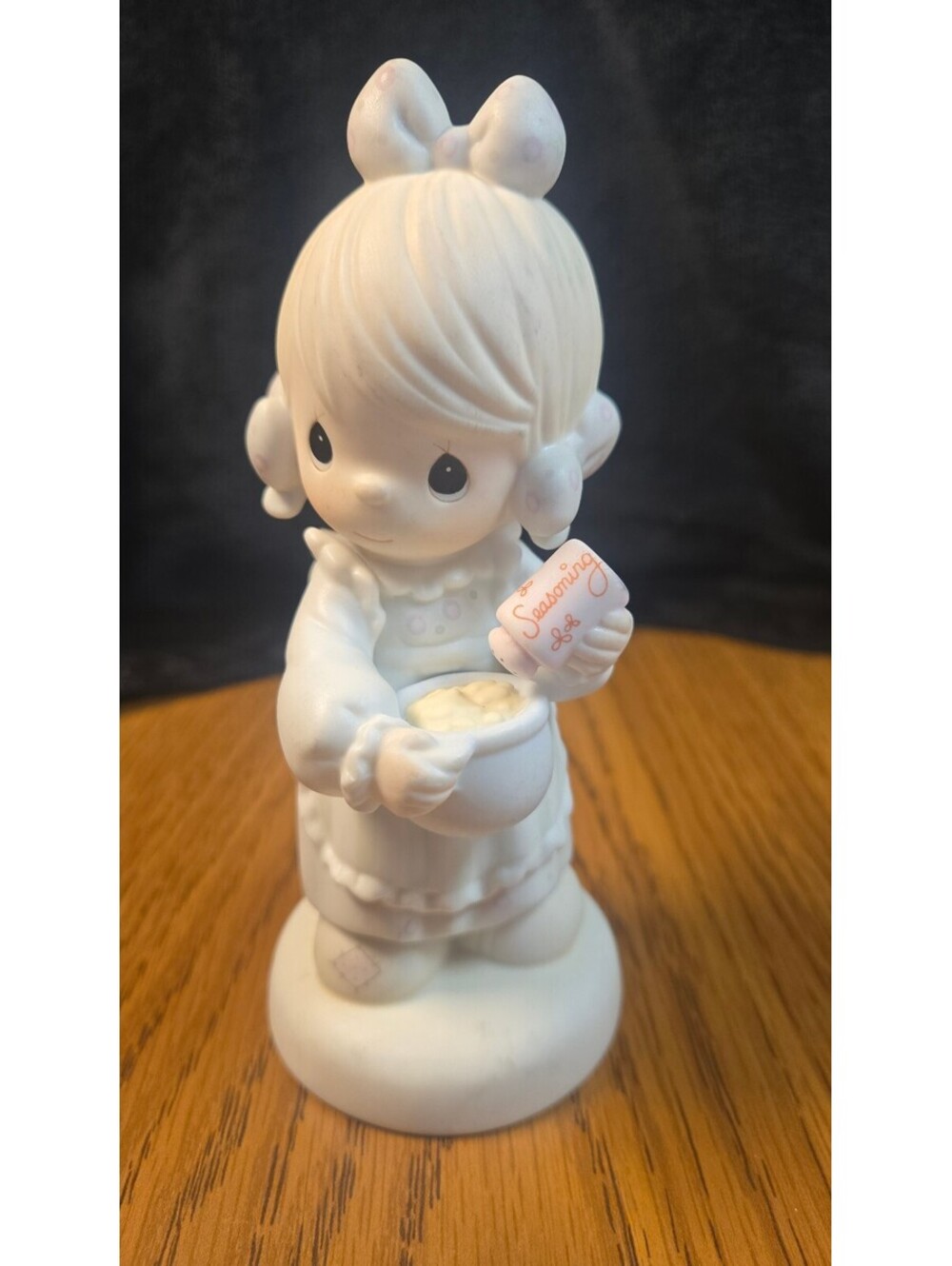 Precious Moments Porcelain Figurine Girl Baking with Measuring Cup